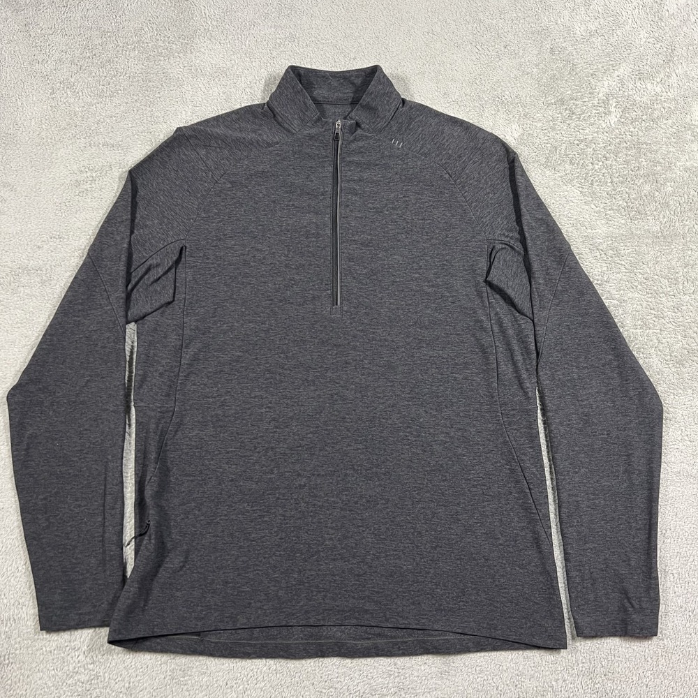 Lululemon Surge Warm 1/2 Zip Mens Large Gray Pullover Athletic Performance